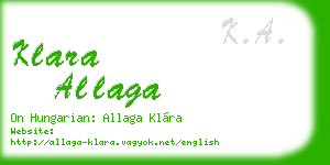 klara allaga business card